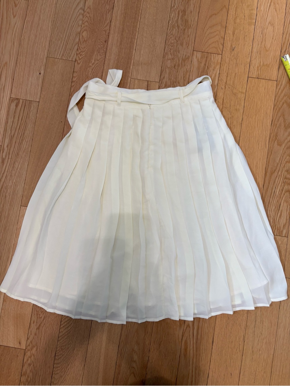 ModCloth Cream Pleated Tie Waist Midi Skirt Size S New With Tags NWT - Picture 9 of 11